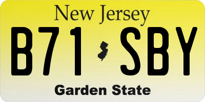 NJ license plate B71SBY