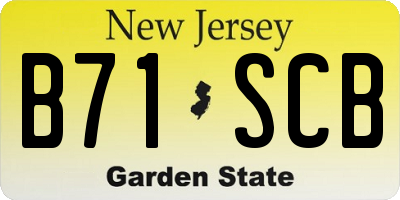 NJ license plate B71SCB