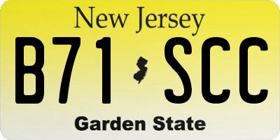 NJ license plate B71SCC