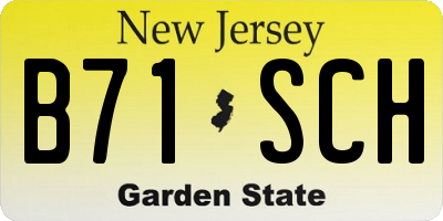 NJ license plate B71SCH