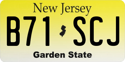 NJ license plate B71SCJ