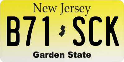 NJ license plate B71SCK