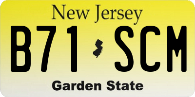 NJ license plate B71SCM