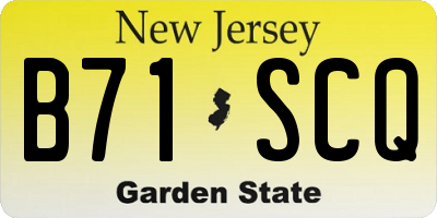 NJ license plate B71SCQ