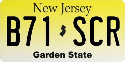 NJ license plate B71SCR
