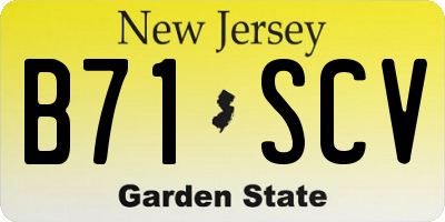 NJ license plate B71SCV