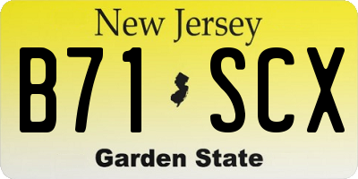 NJ license plate B71SCX