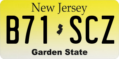 NJ license plate B71SCZ