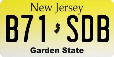 NJ license plate B71SDB
