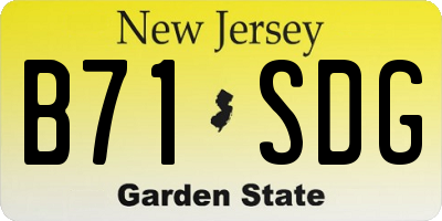 NJ license plate B71SDG