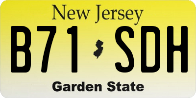 NJ license plate B71SDH