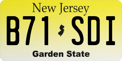 NJ license plate B71SDI