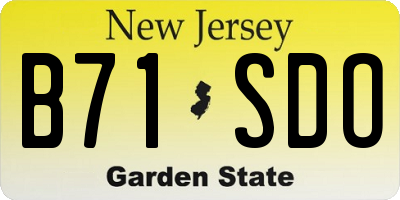 NJ license plate B71SDO