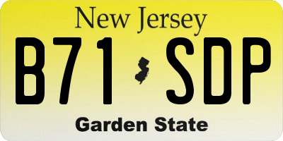 NJ license plate B71SDP
