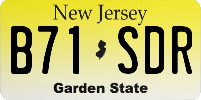NJ license plate B71SDR