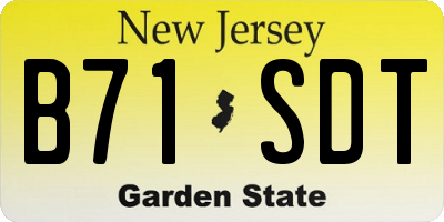 NJ license plate B71SDT