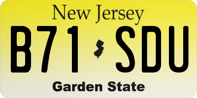 NJ license plate B71SDU