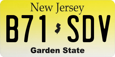 NJ license plate B71SDV