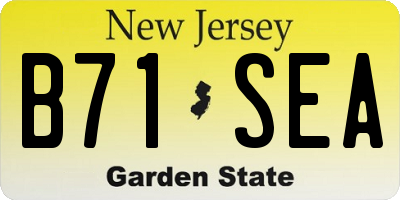 NJ license plate B71SEA
