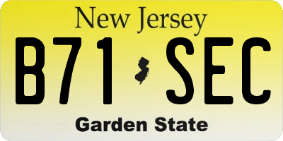 NJ license plate B71SEC