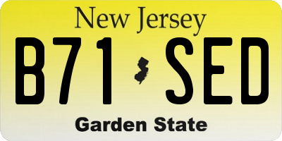 NJ license plate B71SED