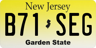 NJ license plate B71SEG