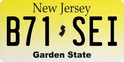 NJ license plate B71SEI