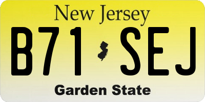 NJ license plate B71SEJ