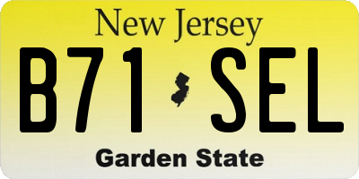 NJ license plate B71SEL