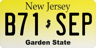 NJ license plate B71SEP