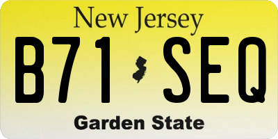 NJ license plate B71SEQ