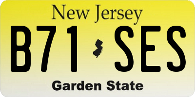 NJ license plate B71SES