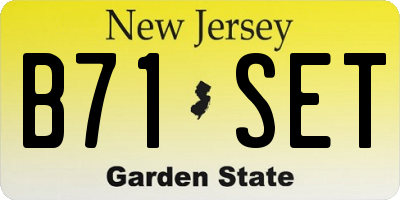 NJ license plate B71SET