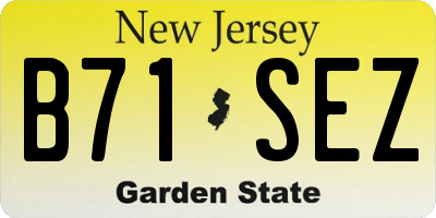 NJ license plate B71SEZ