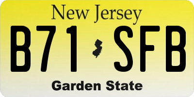 NJ license plate B71SFB