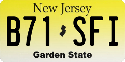 NJ license plate B71SFI