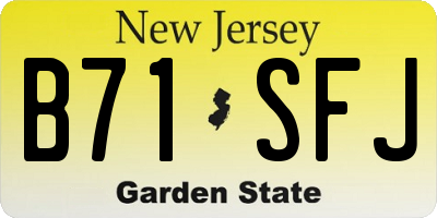 NJ license plate B71SFJ