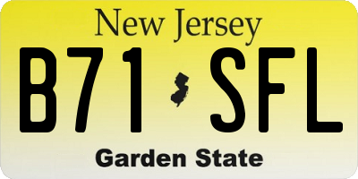 NJ license plate B71SFL