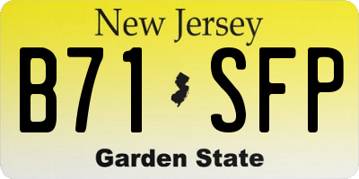 NJ license plate B71SFP