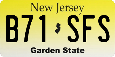 NJ license plate B71SFS