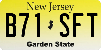 NJ license plate B71SFT