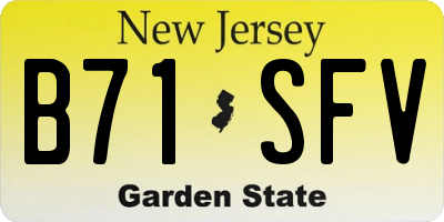 NJ license plate B71SFV