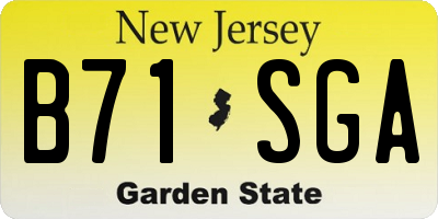 NJ license plate B71SGA