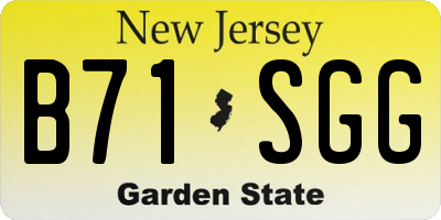 NJ license plate B71SGG