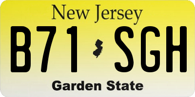 NJ license plate B71SGH