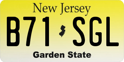 NJ license plate B71SGL