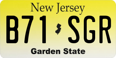 NJ license plate B71SGR