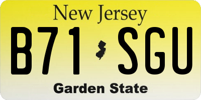 NJ license plate B71SGU