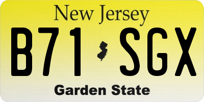 NJ license plate B71SGX