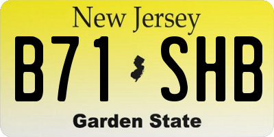 NJ license plate B71SHB